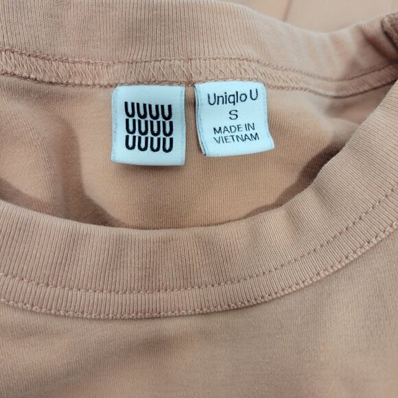Uniqlo Women's 100% Cotton Soft Short Sleeve Nude/Peach Staple Shirt Size S - Picture 9 of 10